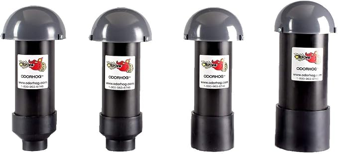 OdorHog Vent Stack Pipe Filter 4 Sizes, Removes Outdoor Septic and Sewer Odors - Image 2