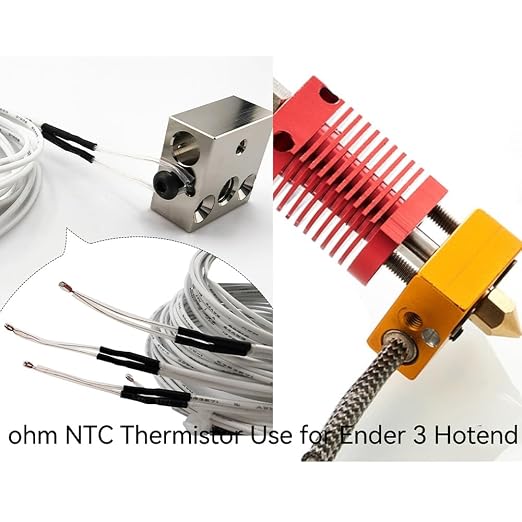 4Pcs Ender 3 Thermistor 1m/39.4Inches, 3D Printer ohm NTC 100K 3950 Thermistor - Image 7
