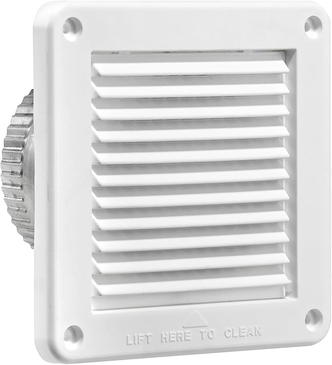 Lambro 674W-ML 4-In. White Plastic Fresh Air Intake Vent by Lambro