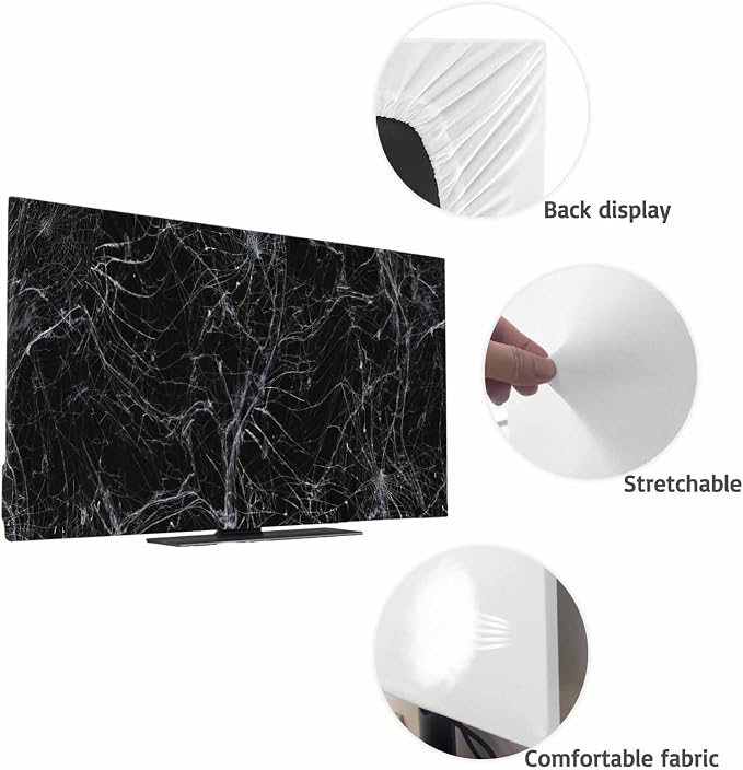 Halloween Abstract SpiderWeb Indoor TV Cover, Elastic TV Screen Protector Back - Image 7
