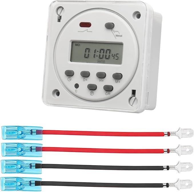 Baomain Time Switch Relay with 4 x Terminal Cable & Waterproof Cover, Digital by Baomain