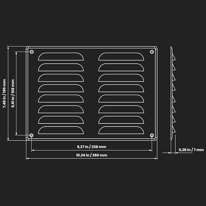 Repa Market 10" x 7.5" Inch Aluminium Air Vent Cover - Image 2