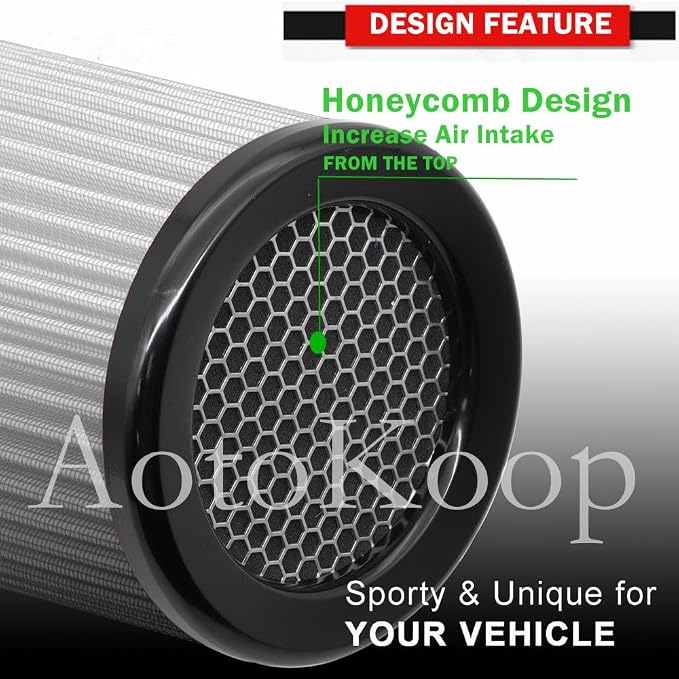 Premium Cone Air Filter, Clamp-on 3" Inlet Mesh Top High Airflow Engine - Image 4