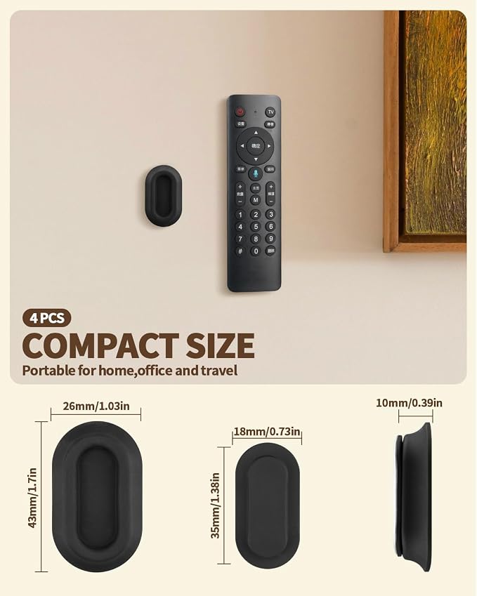 4 Pack Strong Magnetic Remote Control Holder, Self-Adhesive Silicone Remote - Image 2