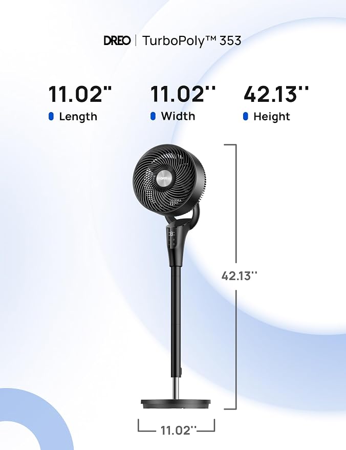 DREO Fan for Bedroom, 2026 Upgraded, 90ft Airflow, 20dB Quiet Fan, 90° - Image 10