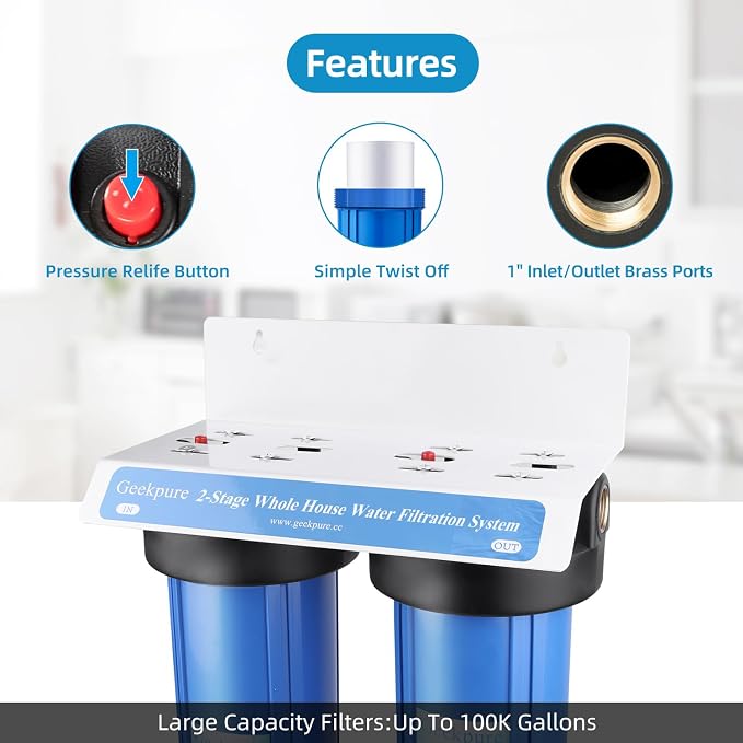Geekpure 2 Stage Whole House Water Filter System - Image 3