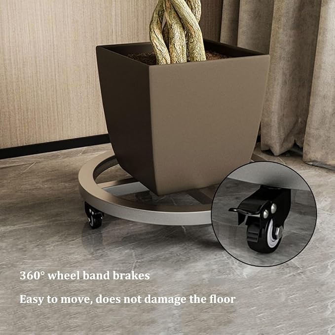 Outdoor Metal Plant Caddy with Wheels - Image 5