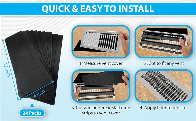 CFS – 4" x 12" Activated Carbon Air Filter Sheets - Image 3
