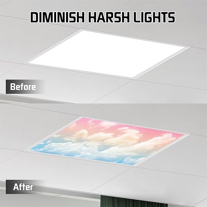 2PCS Fluorescent Light Covers for Classroom Ceiling Lights Magnetic Light Covers - Image 7