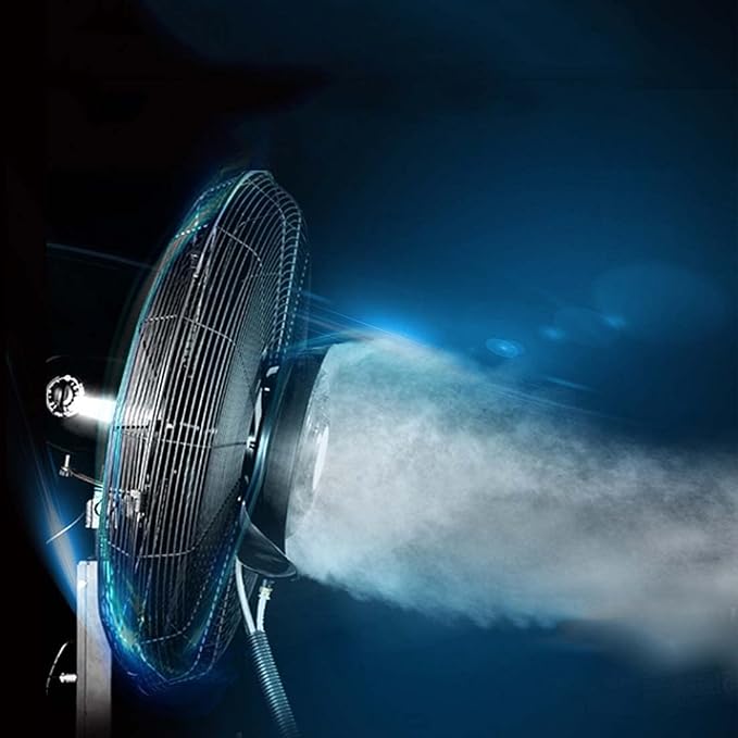 Outdoor Misting Fan, Metal High Velocity Oscillating Pedestal Fan - Image 2