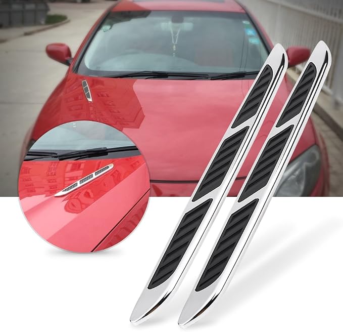1 Pair Car Hood Vent Air Intake Grille, Car Exterior Hood Side Door Air Flow - Image 4