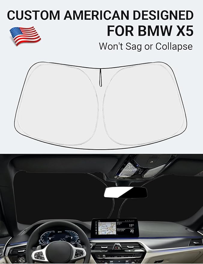 Proadsy Windshield Sun Shade for 2019-2025 2026 BMW X5 M Sport xLine SUV - Image 2