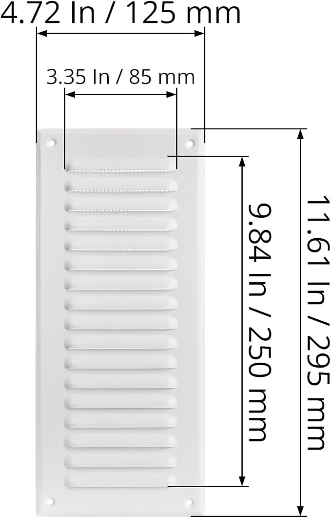 3'' x 10" Inch Rectangular Ventilation Grille - Image 2