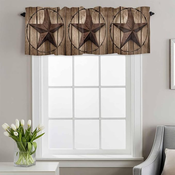 Vintage Texas Star Valances for Windows, 1 Panel - Image 2