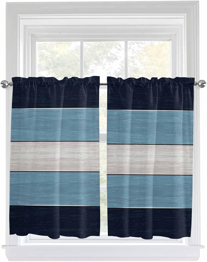 Vintage Country Woodcuts Window Valance Curtains, 2 Panel - Image 9