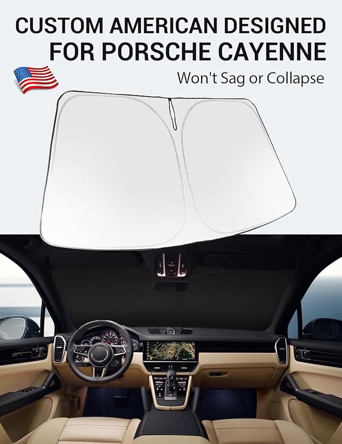 Proadsy 2026 Upgrade Windshield Sun Shade Custom Fit 2019–2025 2026 Porsche - Image 2