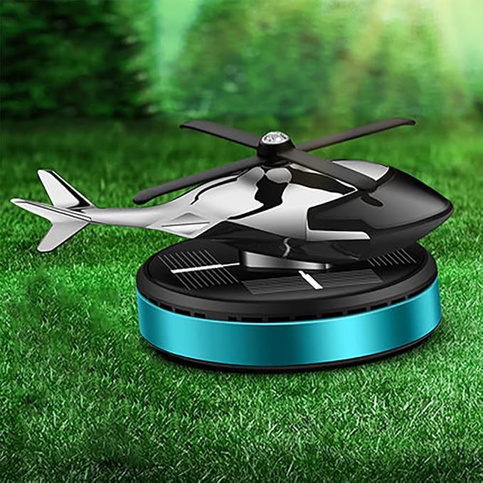 Car Air Freshener, Al Alloy Solar Helicopter Diffuser, Home&Car Décor|Blue | - Image 7