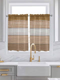 Retro Farm Wood Board Window Valance Curtains, 2 Panel by IDOWMAT