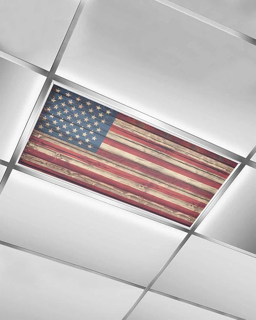 1 Pack Retro American Flag Fluorescent Light Covers Independence Day Stars and by Unknown