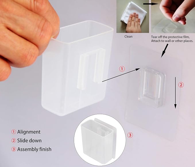 PINOWU Universal Remote Control Holder 7x6x3cm, Wall Mount Media Organizer - Image 2