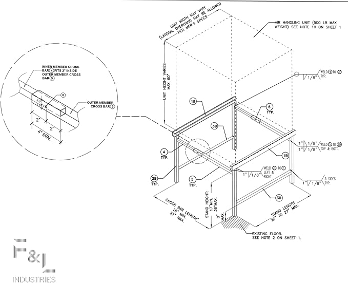 F&L Heavy-Duty Aluminum Air Handler Stand – High-Efficiency HVAC Unit - Image 7