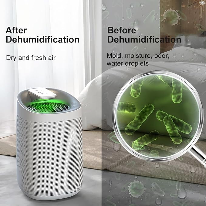 1000ml Dehumidifier w/Air Purifying Function | Wifi App Control Auto Shut Off - Image 5
