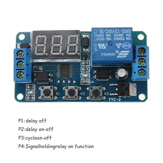 1Pcs Automation DC 12V Time Delay Relay Module LED Display Digital Delay Timer - Image 3