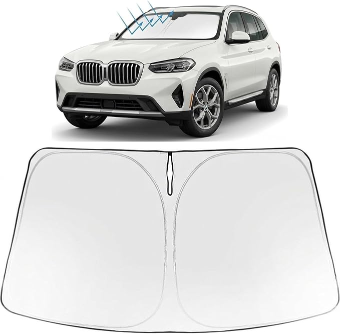 Proadsy Windshield Sun Shade for BMW X3 2025-2026 Foldable Front Sunshade by Proadsy