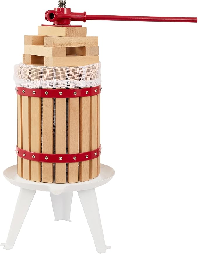 CAELUM Fruit Wine Press, 3.2 Gallon Wood Fruit and Cider Press Squeezer by CAELUM