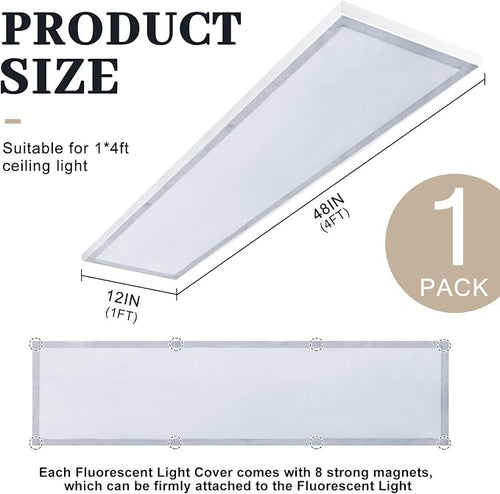1 Pcs 1 x 4 ft Magnetic Fluorescent Light Covers Fabric Ceiling Light Filter - Image 2