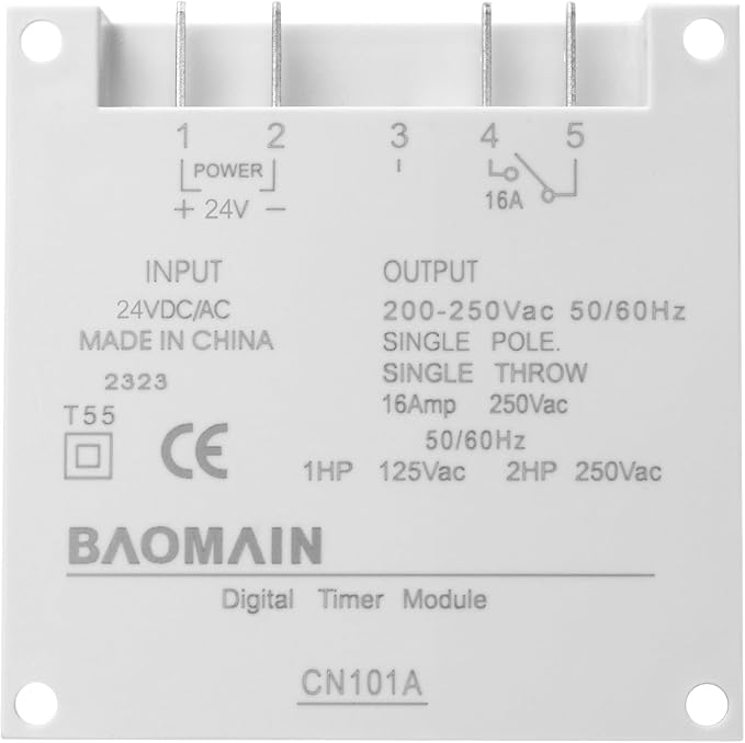 Baomain Time Switch Relay, Digital LCD Programmable Timer, 24V DC/AC Input - Image 2