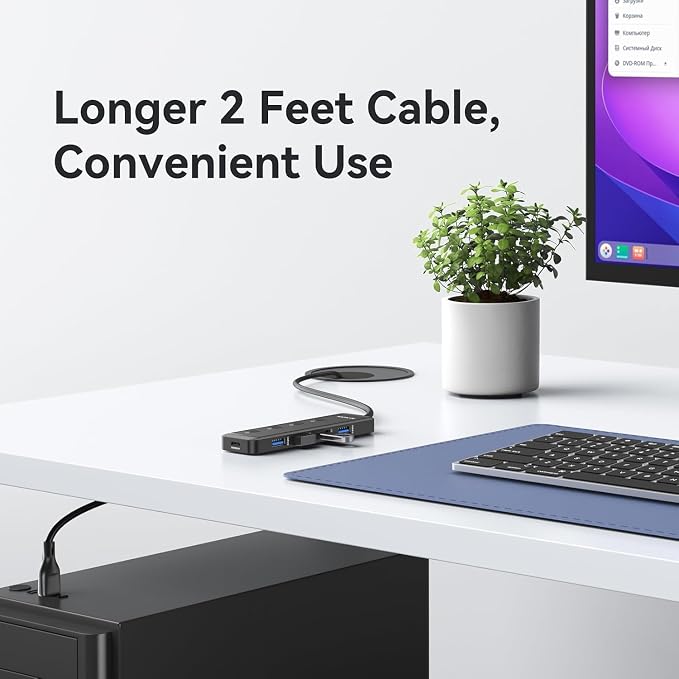USB C to USB C Hub Multiport Adapter, USB C Splitter Dual Monitor - Image 5