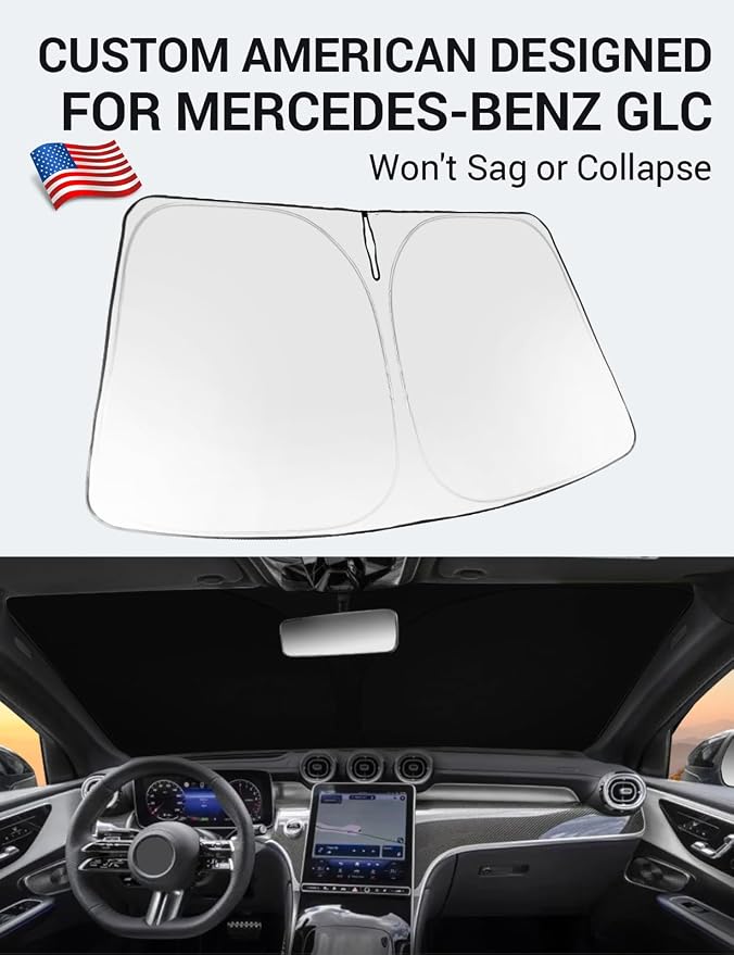 Proadsy 2026 Upgrade Windshield Sun Shade Custom Fit Mercedes-Benz GLC - Image 2