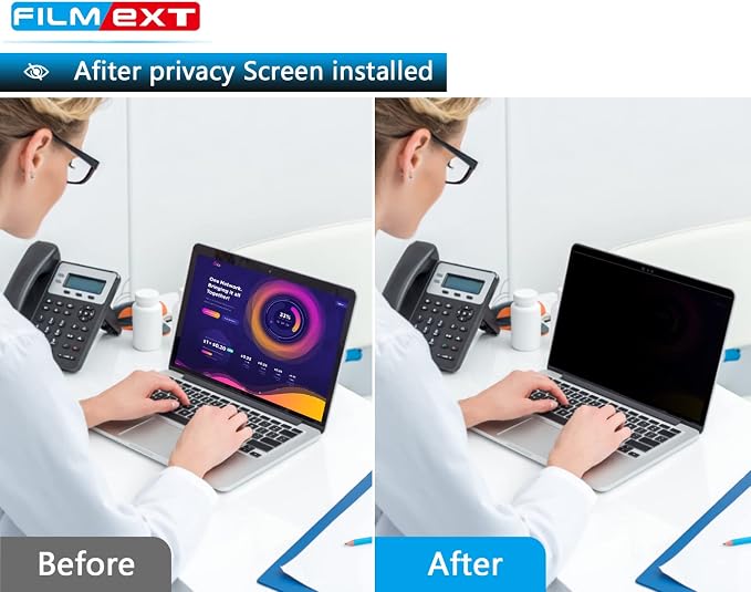 FILMEXT Magnetic Privacy Screen Macbook Pro 13 Inch, Removable Anti Blue Light - Image 3