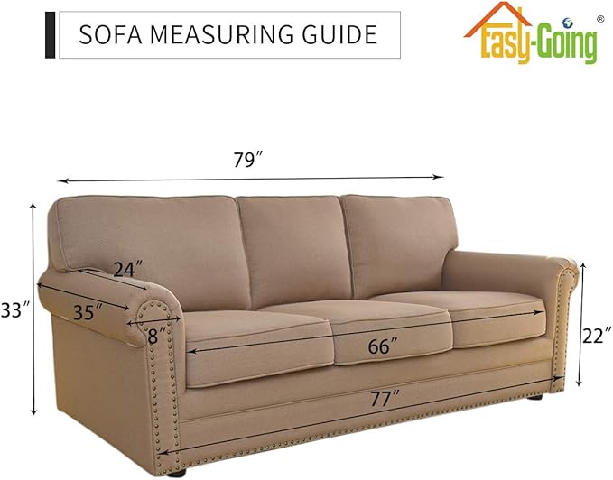 Easy-Going Stretch Sofa Slipcover 1-Piece Sofa Cover Furniture Protector Couch Soft with Elastic Bottom for Kids, Polyester Spandex Jacquard Fabric Small Checks (Sofa, Christmas Red)