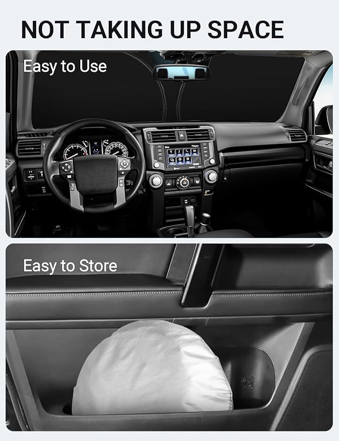 Proadsy 2026 Upgrade Front Windshield Sun Shade Foldable Sunshade Protector - Image 9