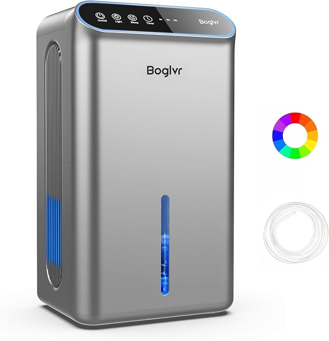 Dehumidifier for Home up to 1000 sq.ft, 98oz Small Quiet Dehumidifier by boglvr