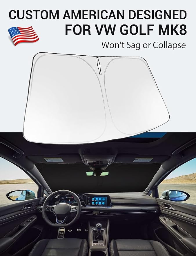 Proadsy Windshield Sun Shade for Volkswagen VW Golf Mk8 2022-2025 2026 4-Layer - Image 2