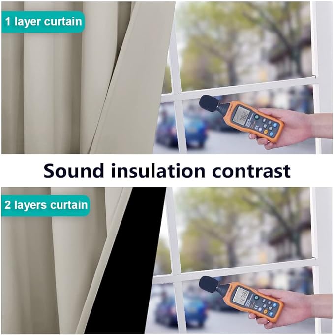 NICETOWN Natural 100% Blackout Curtains 45 inches Long, 2 Thick Layers Completely Blackout Window Treatment Thermal Insulated Lined Drapes for Small Window (1 Pair, 42 inches Width Each Panel)