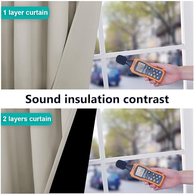 NICETOWN 100% Blackout Curtains 57 inches Long, Double-Deck Completely Blackout Window Treatment Thermal Insulated Lined Drapes for Small Window (Natural, 1 Pair, 55 inches Width Each Panel)