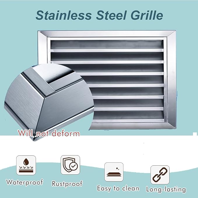 Stainless Steel Ventilation Grille, Ac Vent Cover, Removable Screen - Image 4