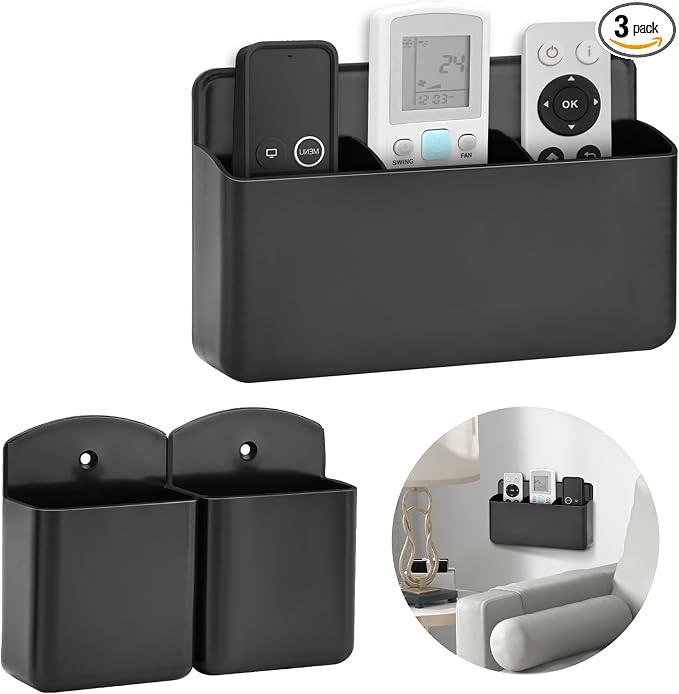 3 Pack Remote Control Holder Wall Mount, Tv Wall Remote Control Holder Pen by UOIXPUHUO