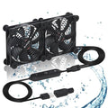 Dual 120mm Fan with 10 Speed USB 5V DC 12V IPX5 Waterproof Cooling Fan by xiaoqijia