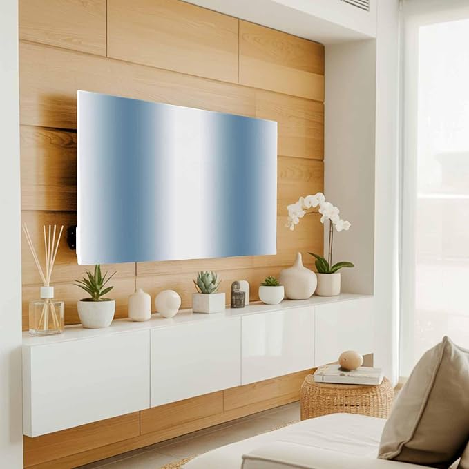 Modern Blue White Gradient Indoor TV Cover, Elastic TV Screen Protector - Image 2