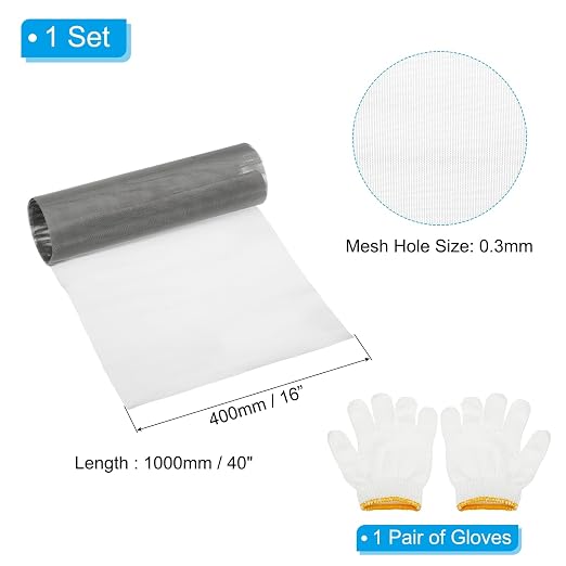 PATIKIL 40" L x 16" W Woven Wire Mesh, 60 Mesh 304 Stainless Steel Air Vent - Image 2