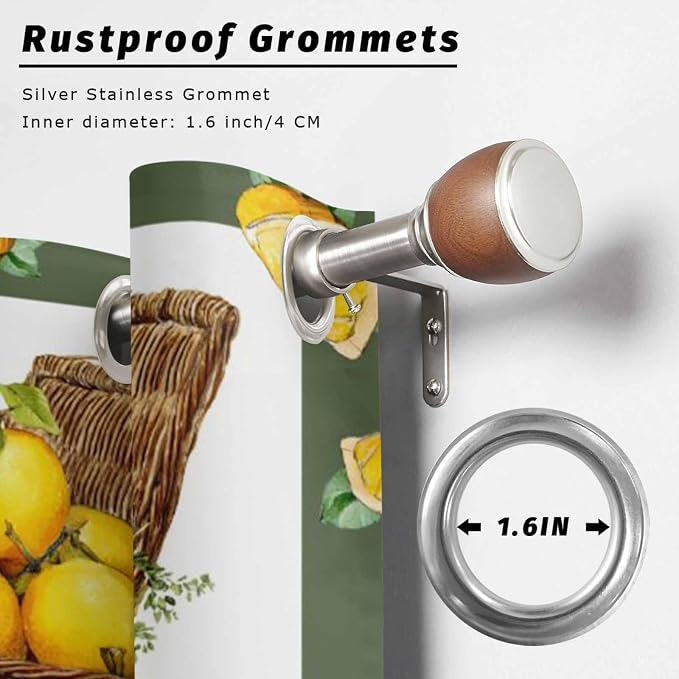 Lemon Outdoor Curtains for Patio Lemons in Baskets Summer Tropical Plants Green - Image 2
