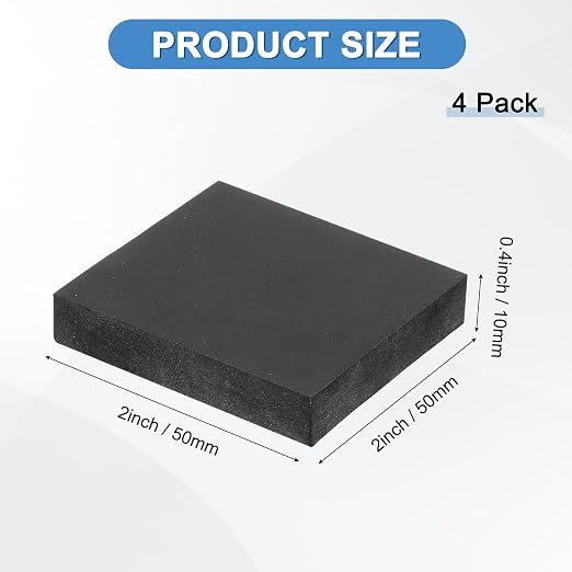 M METERXITY 4-Pack Rubber Anti Vibration Pads 2" Non-Slip Square Vibration - Image 3