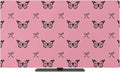 Black Butterflies Bow on Pink Indoor TV Cover, Elastic TV Screen Protector by Unknown