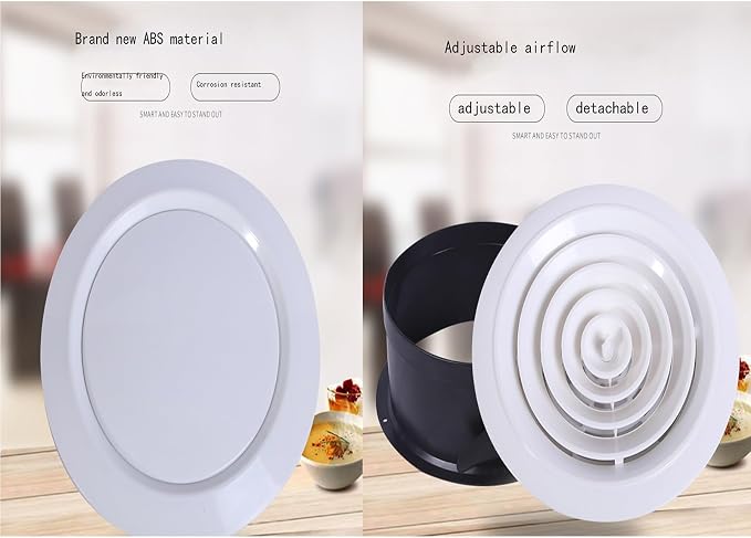 High-Efficiency Fresh Air System Accessories, 75mm Round Black and White ABS - Image 7