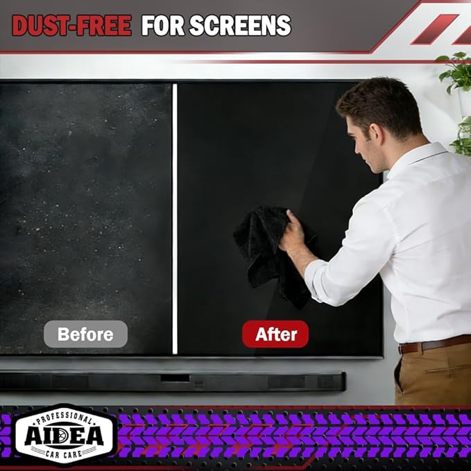 AIDEA Microfiber Cleaning Cloth Black 50PK, Microfiber Towels - Image 6